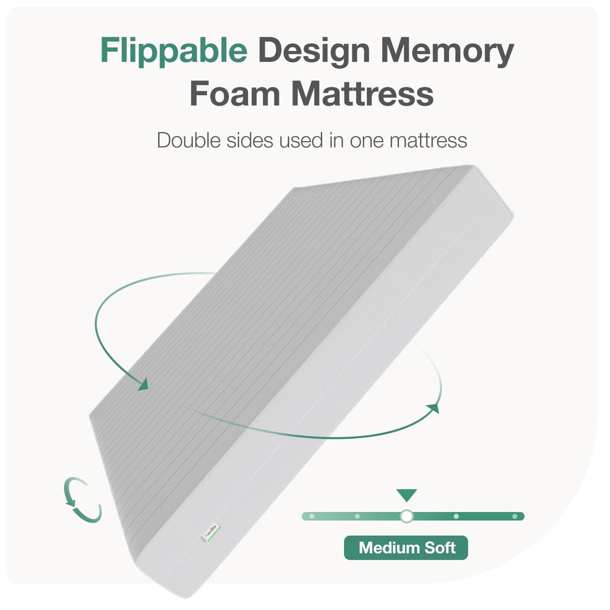 Novilla King Mattress, 12 Inch Foam Mattress in a Box, High Density Base Foam for a Cozy Sleep, Pressure Relief, Medium Plush King Size, Reversible Novilla
