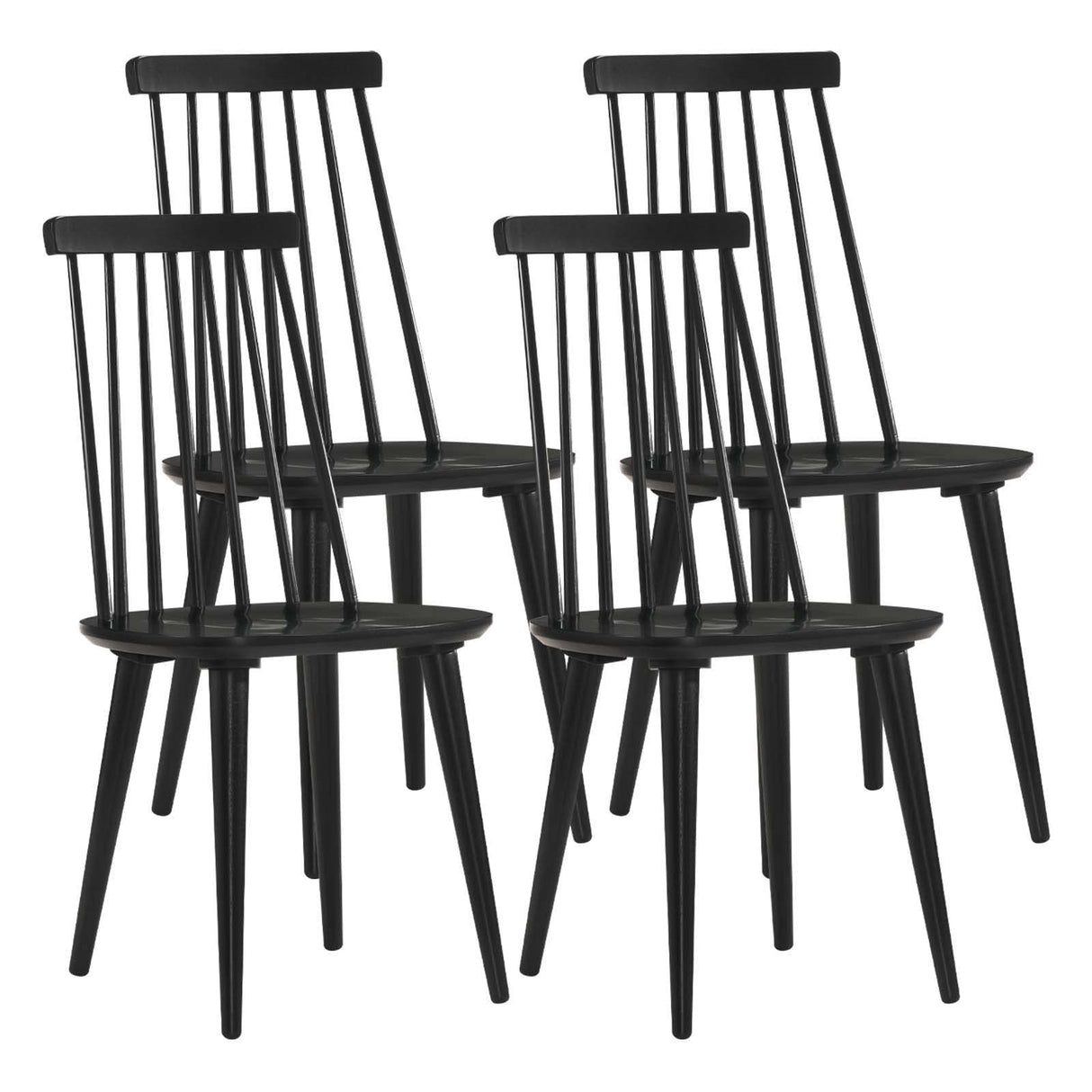 DUHOME Dining Chairs Set of 4 Wood Dining Room Chair Black Spindle Side Kitchen Room Country Farmhouse Chairs Black DUHOME