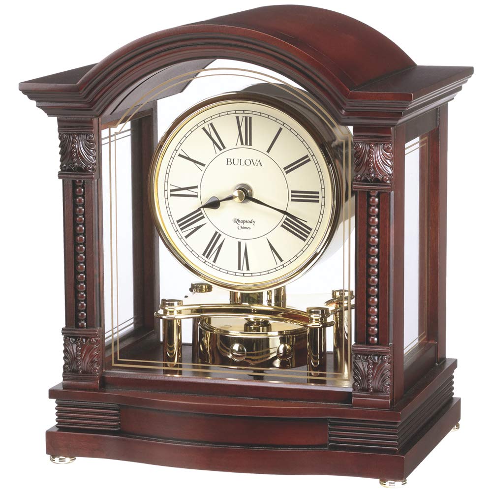 Bulova B1987 Bardwell Clock, Antique Walnut Bulova