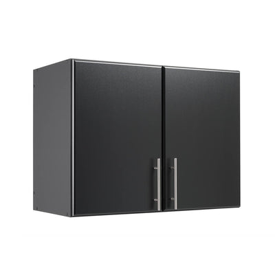 Prepac Elite Black Wall Mount Cabinet - Versatile Storage for Kitchen, Bathroom, and Garage
