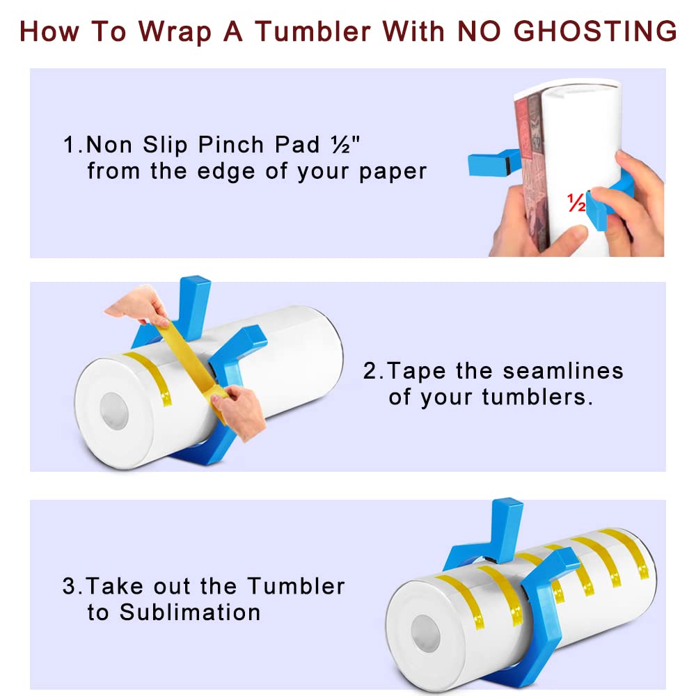 Pinch Perfect Tumbler clamp Tool - 20 oz Sublimation Tumblers + Tumblers Width Measurer for tumblers. Perfect for Creating Custom Designs on Your tumblers by ILouxNei ILouxNei