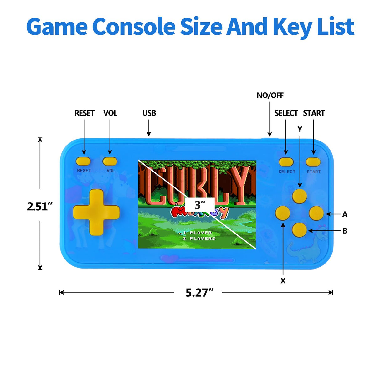Handheld Game Console for Kids Preloaded 240 Retro Video Games, Portable Gaming Player with Rechargeable Battery 3.0" LCD Screen, Mini Arcade Electronic Toy Gifts for Boys Girls YOROSY