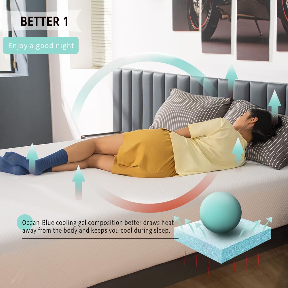 Twin Mattress, 6-inch for Kids Adults, Gel Memory Foam, Medium-Firm, Twin Size Mattresses Bed in a Box, Cooling Sleep & Pressure Relief, CertiPUR-US… Marktol