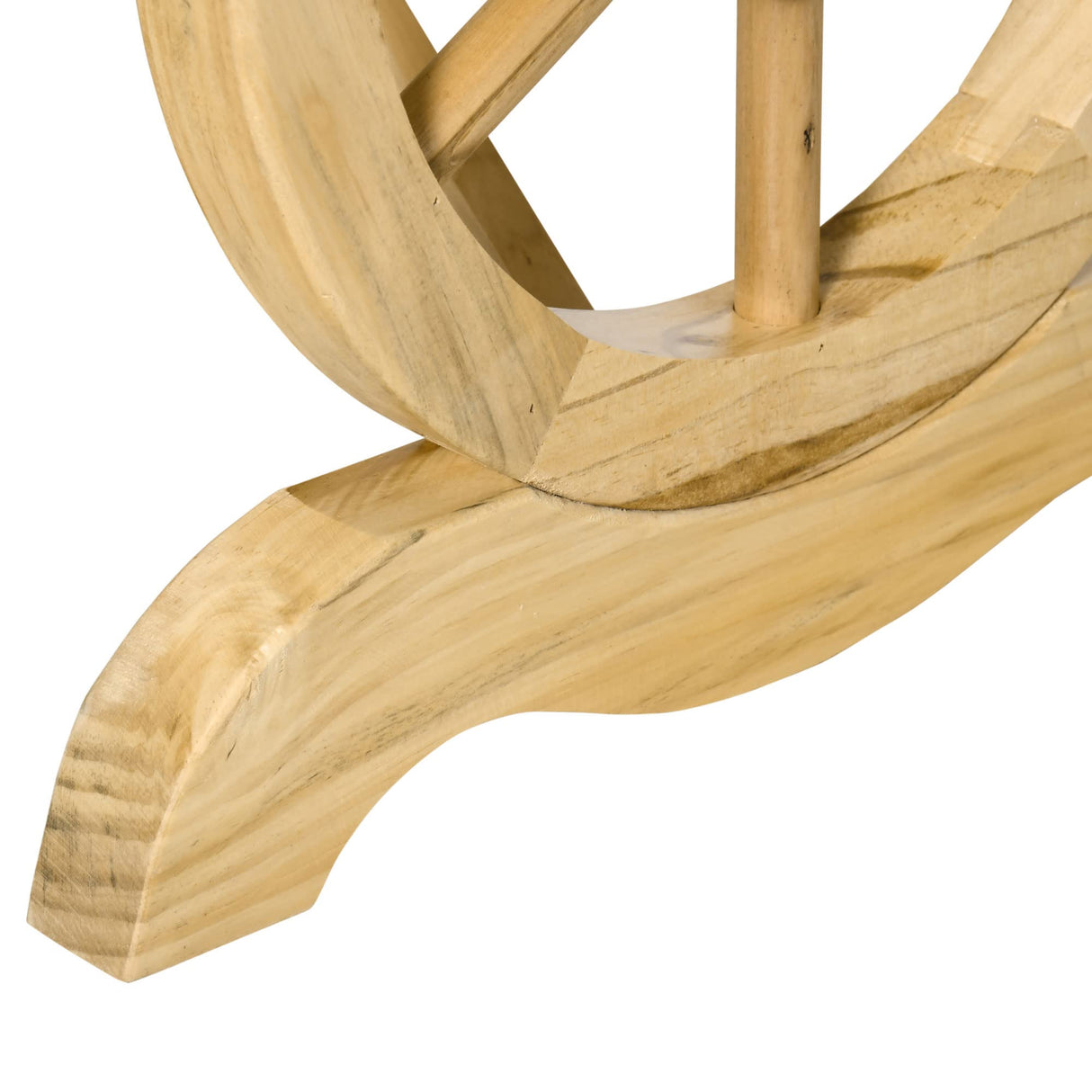 Outsunny 2-Person Wooden Garden Bench, Outdoor Wagon Wheel Porch Bench for Backyard Garden, Support 550 LBS, Rustic Country Style Patio Furniture, Natural Wood Outsunny