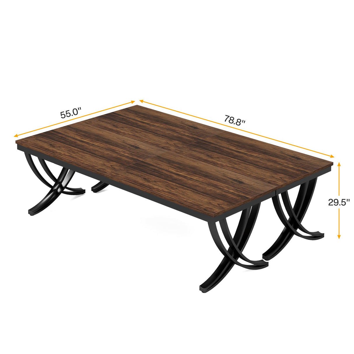 Tribesigns 13FT Conference Table for 10-14 People, 157 inch Long Rectangular Seminar Table with Strong Metal Frame, Business Furniture Boardroom Desk for Office Meeting Conference Room (2PCS, Brown) Tribesigns