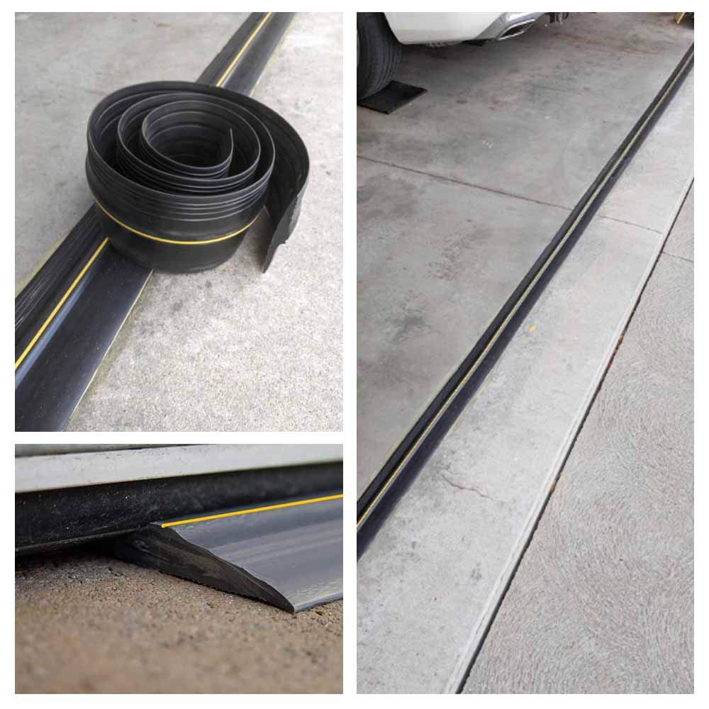Universal Garage Door Bottom Threshold Seal Strip,Weatherproof Rubber DIY Weather Stripping Replacement, Not Include Sealant/Adhesive (10Ft, Black) Papillon