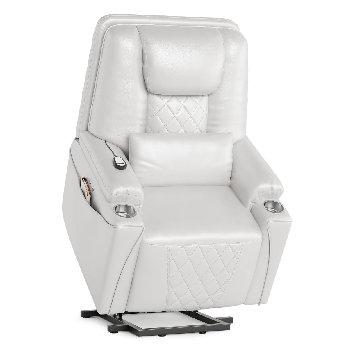 Garvee Electric Power Lift Recliner Chair Sofa, Power Lift Chair for Elderly, 3 Adjustable Positions, Side Storage Pockets and Cup Holders, USB Ports, Recliner Chair with Remote for Living Room, White Garvee