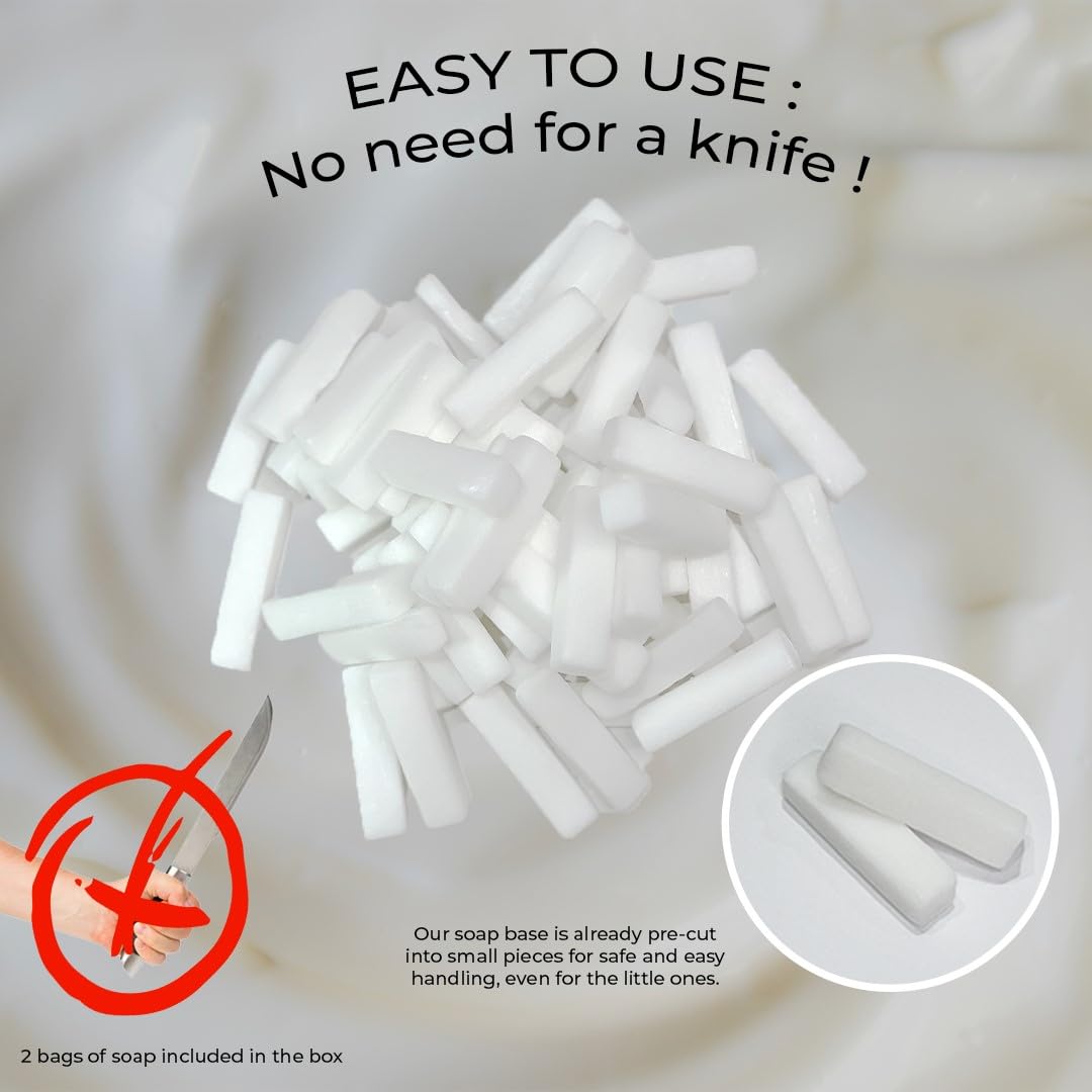 Goat Milk Soap Making Kit for Adults – 2lb Pre-Cut Base, 6 Colors, 6 Scents, Silicone Mold, Pitcher & Gift Boxes – All-in-One DIY Soap Kit with Supplies Maboko