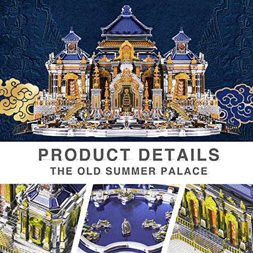 Piececool 3D Metal Puzzles, The Old Summer Palace Chinese Traditional Architecture Building Models Kit to Build for Adults Brain Teaser 3D Puzzle Gift Home Decor DIY Crafts - 358 PCS