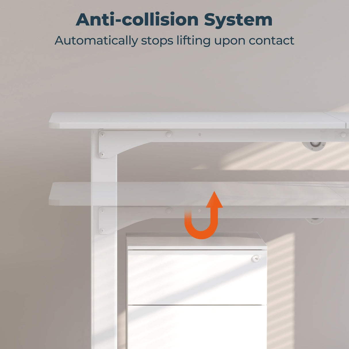 FitStand 4 Legs Standing Desk, Large 71x31 Inches Electric Adjustable Height Desk with Splice Board, Stand Up Desk Home Office Computer Workstation, White FitStand