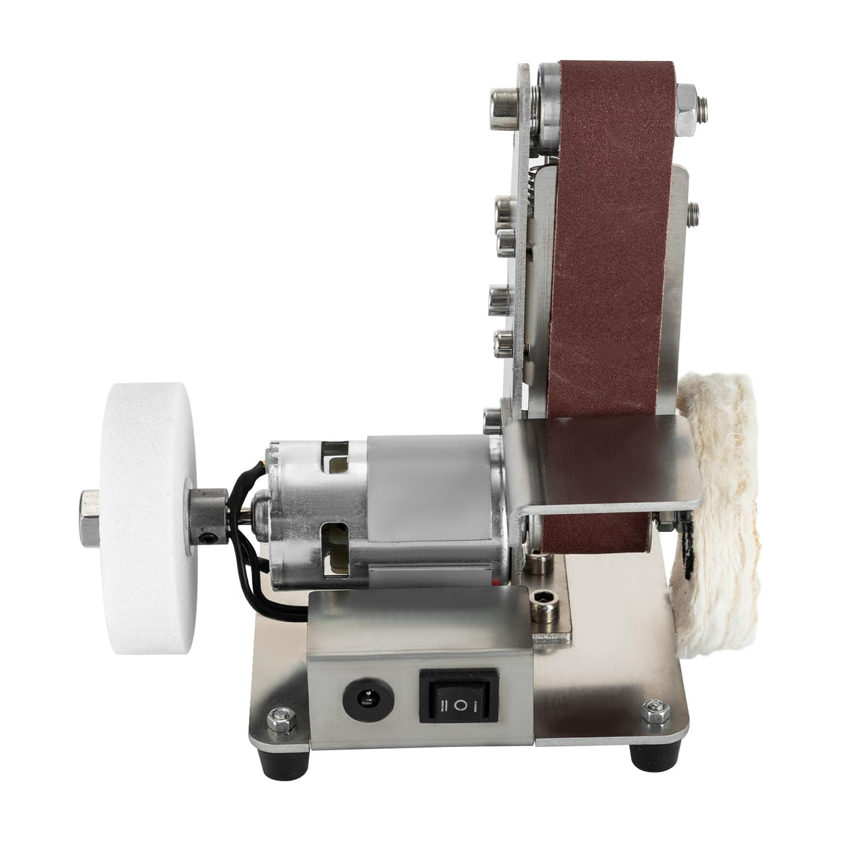 Xuthusman Mini Belt Sander - Electric Bench Grinder Sanding Machine, 7 Adjustable Table Top Grinder Polisher Buffer for DIY Craft Woodworking Stained Glass Jewelry Making Xuthusman