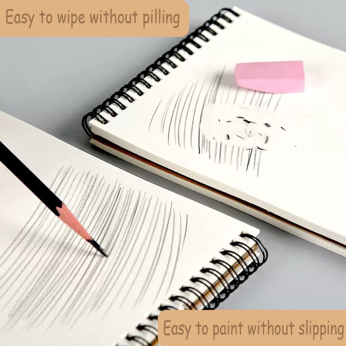 Mixed Media Sketch Pad,5.5" x 8.5" Spiral Bound (98lb/160gsm), 90 Sheets, Pack of 3, Durable Acid Free Sketchbook Hardcover Sketchbook, for Wet and Dry Media, Drawing, Painting (3 Pack- 5.5"X8.5") FONTSATTY