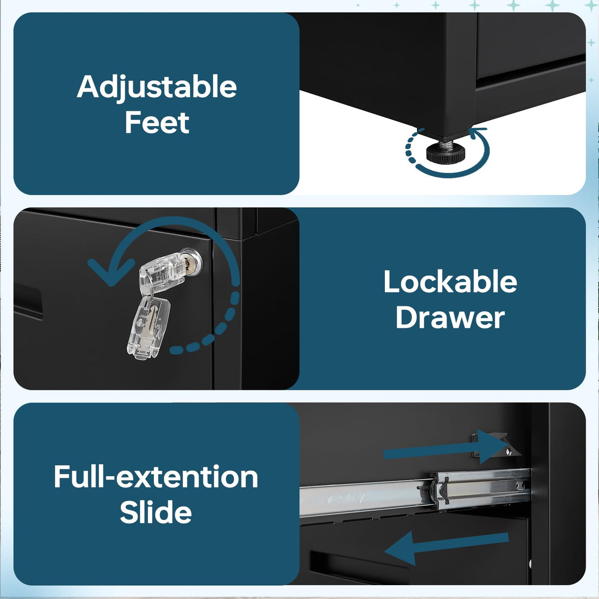 MIIIKO Office File Cabinet with 2 Drawers and Shelf, Metal Vertical Filing Cabinet with Lock, Lateral Two Drawers for Storage Letter/Legal Size File Folders, Top Shelf for Printer Stand MIIIKO