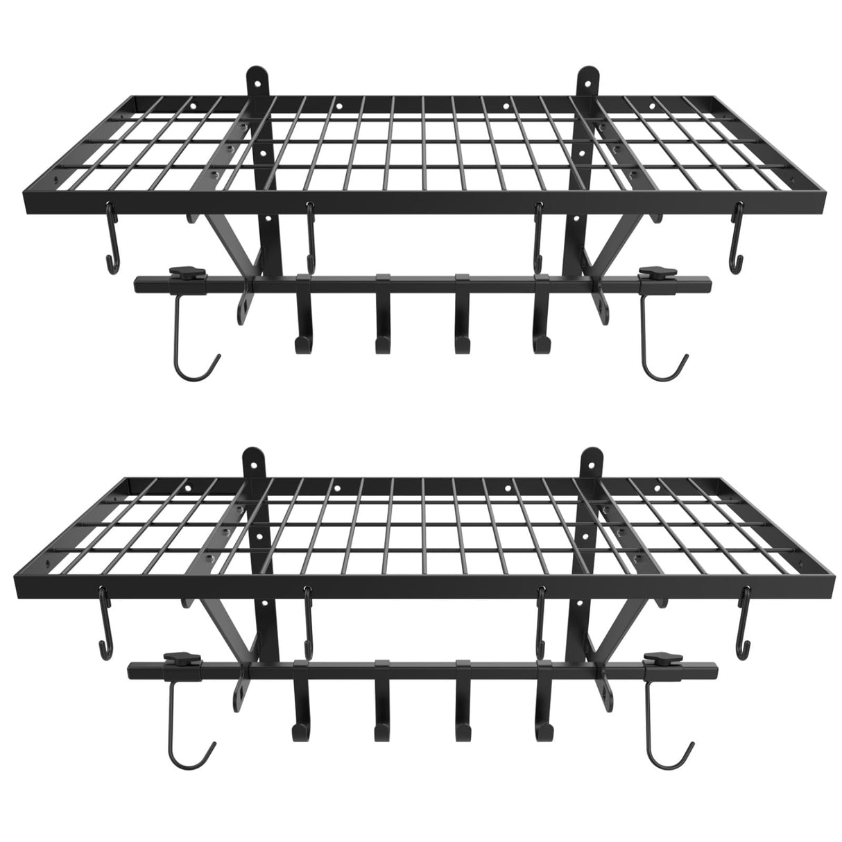 lesolar Garage Wall Shelves 2 Pack 14.2"x31.5" Garage Shelving Wall Mount for Storage Rack Garage Wall Organizer Floating Shelves Includes 4 Bike and 16 Tool Hooks 500lbs Capacity lesolar