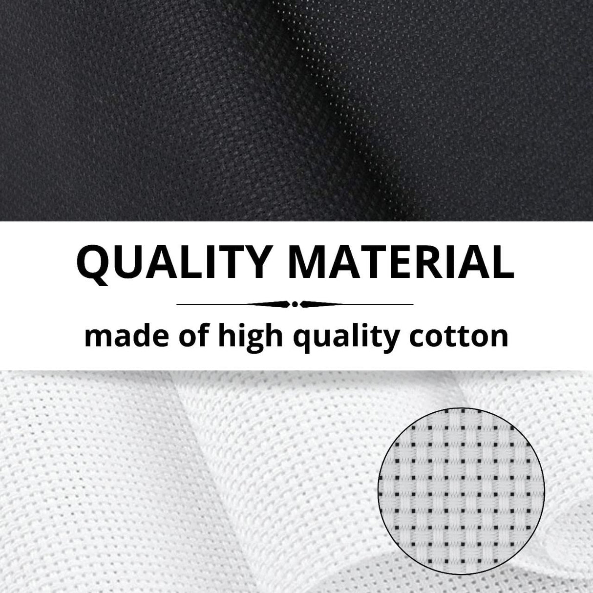 6PCS Aida Cloth 14 Count 3 Pieces Black Cross Stitch Fabric and 3 Pieces White Cross Stitch Fabric Cotton Embroidery Cloth for Needlework 14 Count for Craft Embroidery YARRD