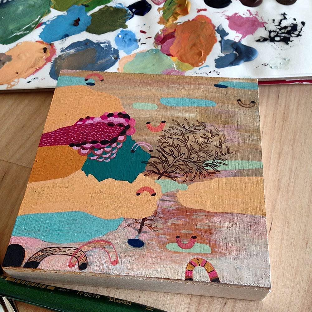 6Pcs Cradled Wood Panels 8”X8” Canvas Boards for Painting DIY Art Craft Unfinished Square Wooden 9 Small Primed Canvases WoodArtSupply