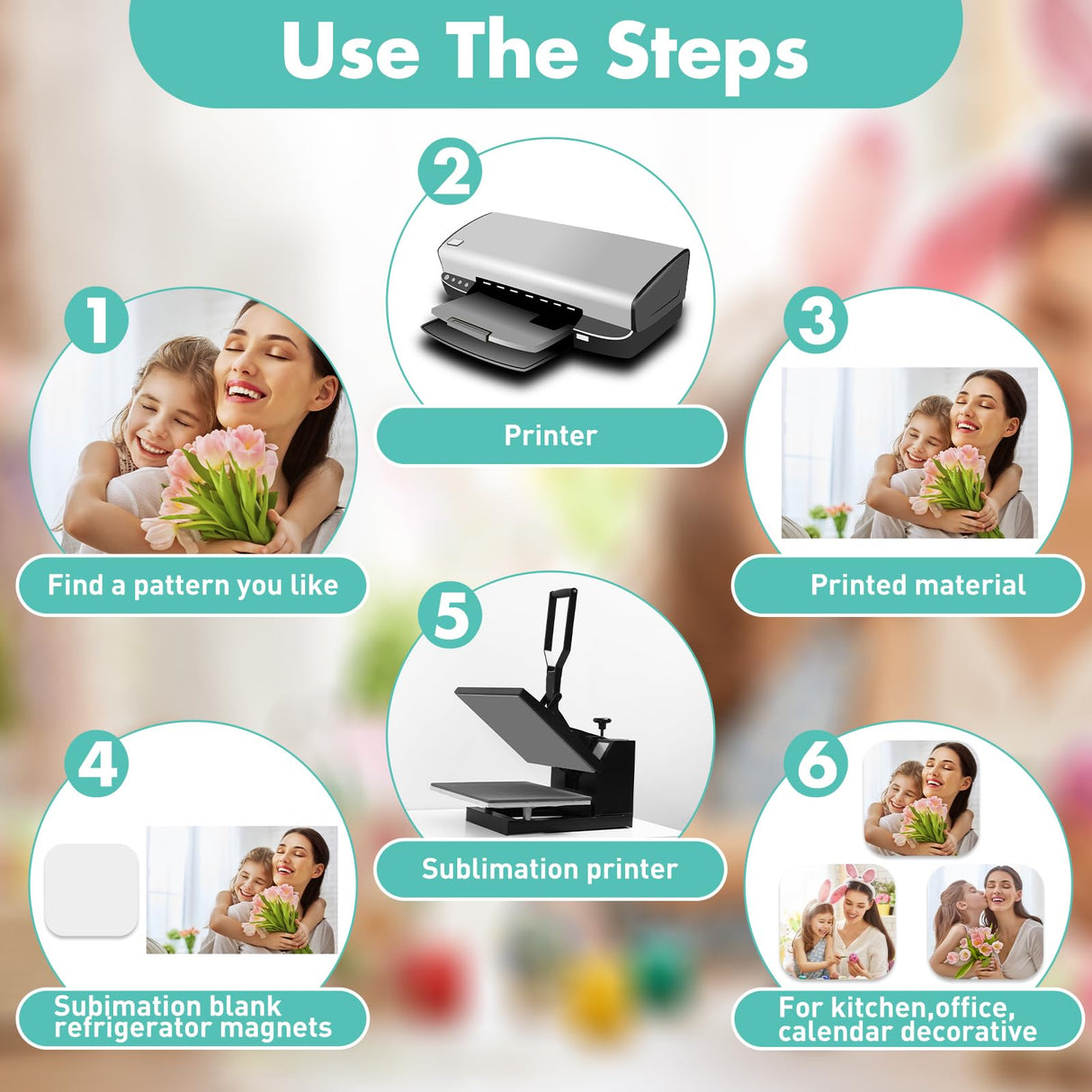 Frienda 150 Pcs Sublimation Magnet Blanks 1.97 x 1.97 x 0.16 Inch Sublimation Blank Refrigerator Magnets Decorative Square Fridge Magnet for Kitchen Wall DIY Metal Door Calendar Office Decoration Frienda