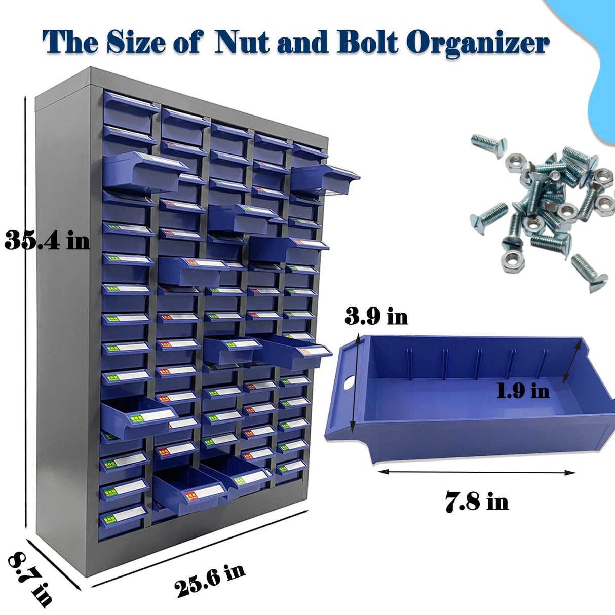 LGXEnzhuo Parts Cabinet with 75 Drawers Nut and Bolt Organizer Bolt Bin Cabinet Small Parts Storage Organizer with Partitions and Labels LGXEnzhuo