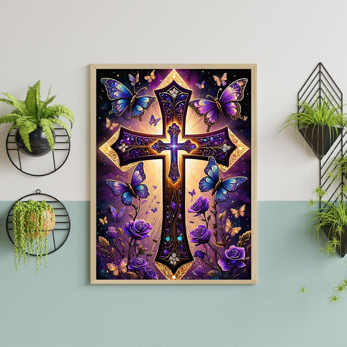 croshom Cross Diamond Art Kits for Adults-DIY 5D Religion Diamond Painting Kits for Adults Beginners, Full Drill Paint by Diamonds Art Painting Christ Crafts for Home Wall Art Decor 12x16in croshom