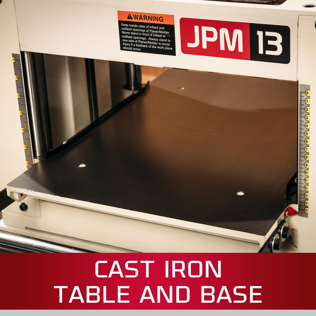 JET 13-Inch Planer/Molder, 3 HSS Knives, 1-1/2 HP, 1Ph 115/230V (JPM-13CS) Jet