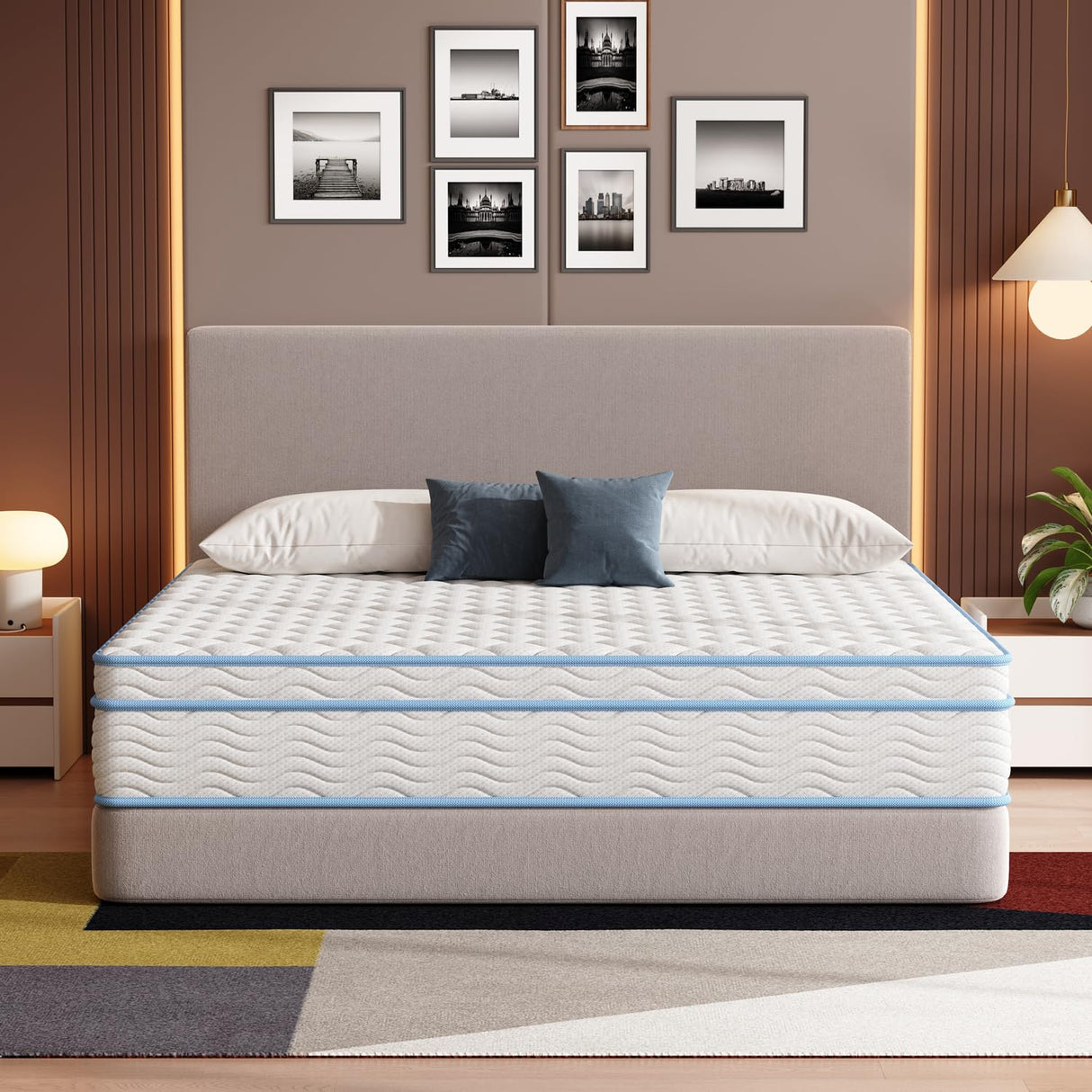 Elynight King Size Mattress,12 Inch King Mattress for Advanced Gel Memory Foam, Soft and Comfortable, Medium Firm, Pressure Relief, CertiPUR-US Certified Elynight