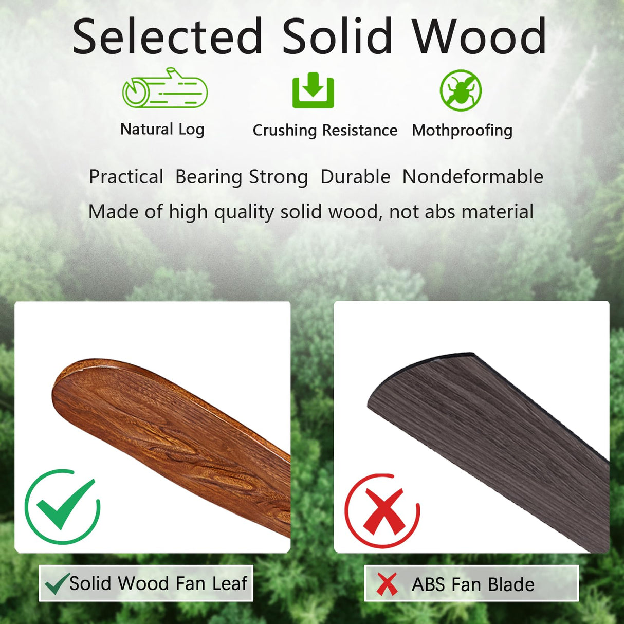 Ceiling Fans with Lights and Remote,52 Inch Unique Wood Ceiling Fan with Noiseless Reversible DC Motor,3 Blades,3 Downrods, for Farmhouse,Patio Living Room,Bedroom,Office,Indoor Outdoor(Black+Walnut) ducrew