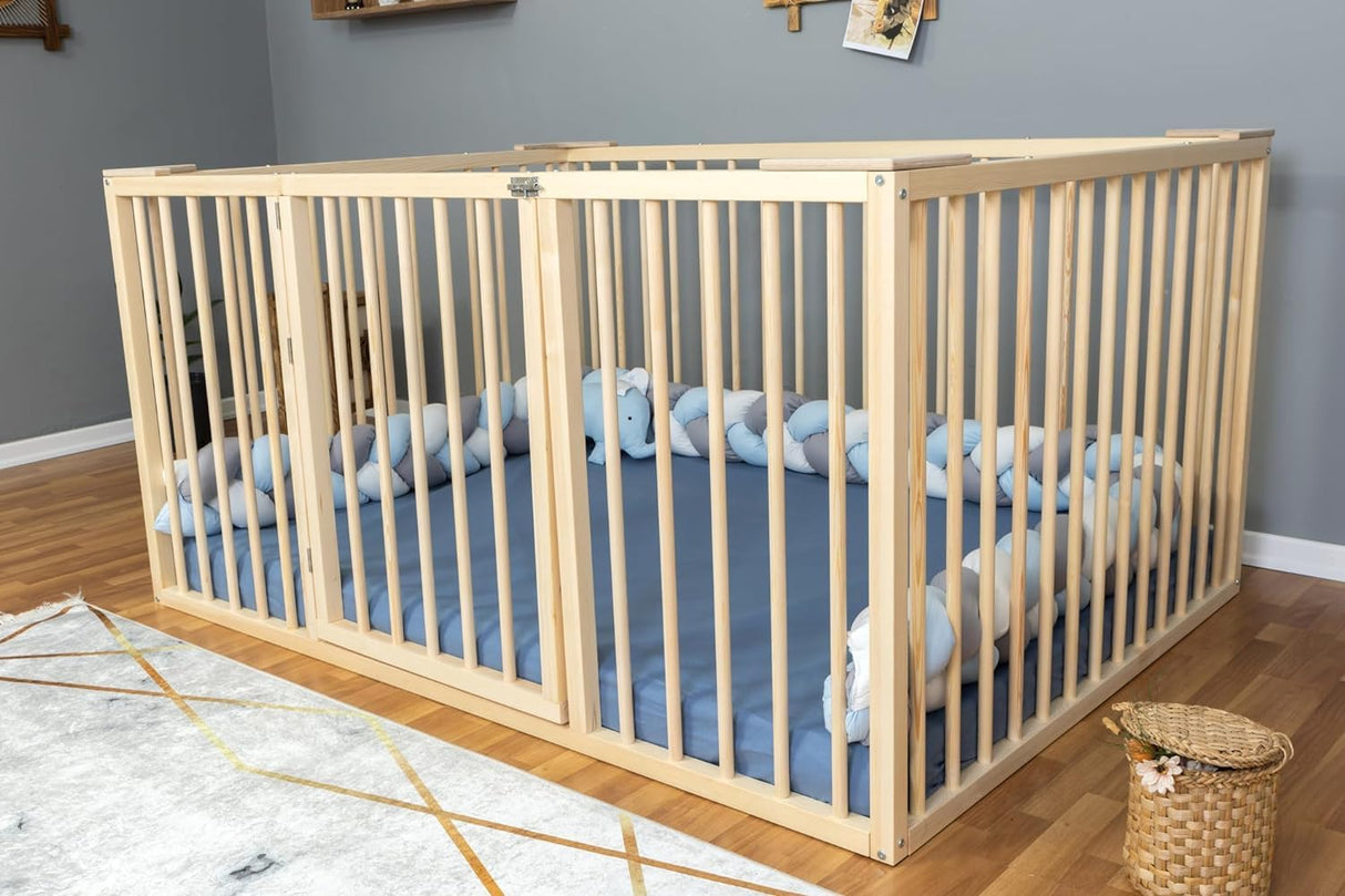 Montessori Floor Bed Twin Size 39x75" / Height 38.58'' | Pine Tree Toddler Bed Frame, Wood Bed Frame | Gift For Kids Room Decor Special Bed (Twin) Generic