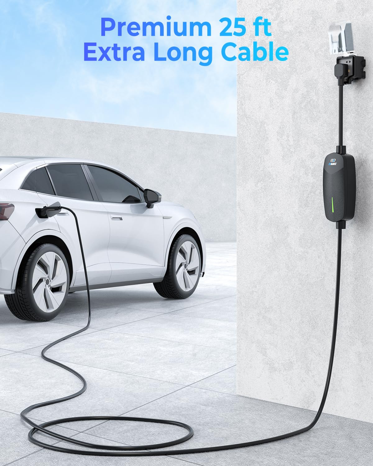 EVDANCE Level 2 EV Charger 7.68KW NEMA 14-50 Plug 32 Amp Portable Electric Vehicle Charger with 25ft Cable Outdoor SEA J1772 EV Car Charging Station Compatible with All J1772 Evs EVDANCE