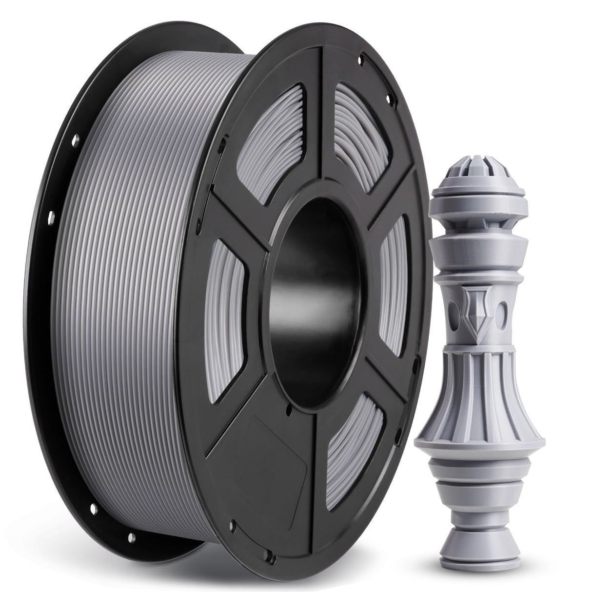 ANYCUBIC PLA Plus (PLA+) 3D Printer Filament 1.75mm, High Toughness 3D Printing Filament, Dimensional Accuracy +/- 0.02mm, Print with Most FDM 3D Printers, 1KG Spool, Gray ANYCUBIC