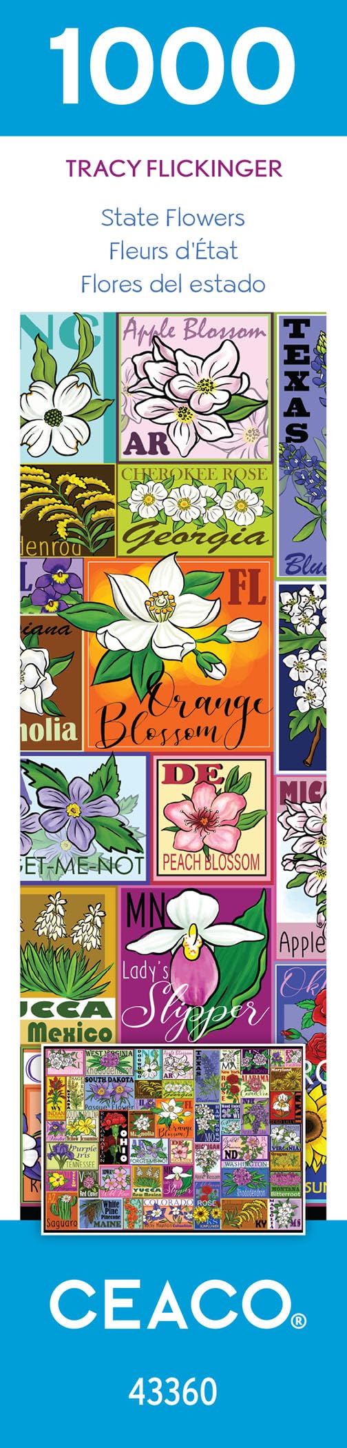 Ceaco - Tracy Flickinger - State Flowers - 1000 Piece Jigsaw Puzzle Ceaco