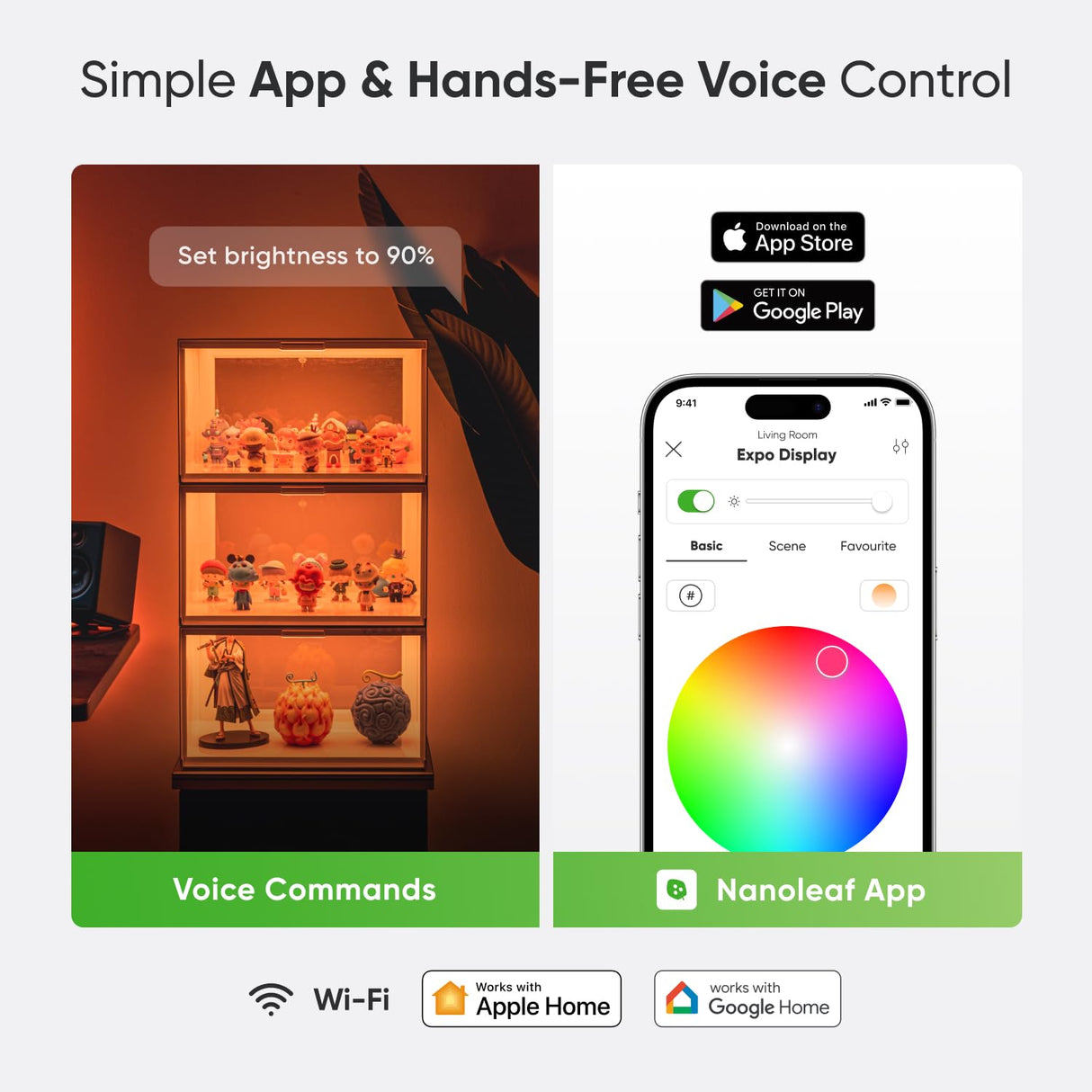 Smart LED Shoe Boxes Sneaker Display Case, Stackable Shoe Storage Organizers, Collection Crate, Figures & Collectibles Showcase (1-Pack Expasion Kit, Requires Stater Kit) Nanoleaf