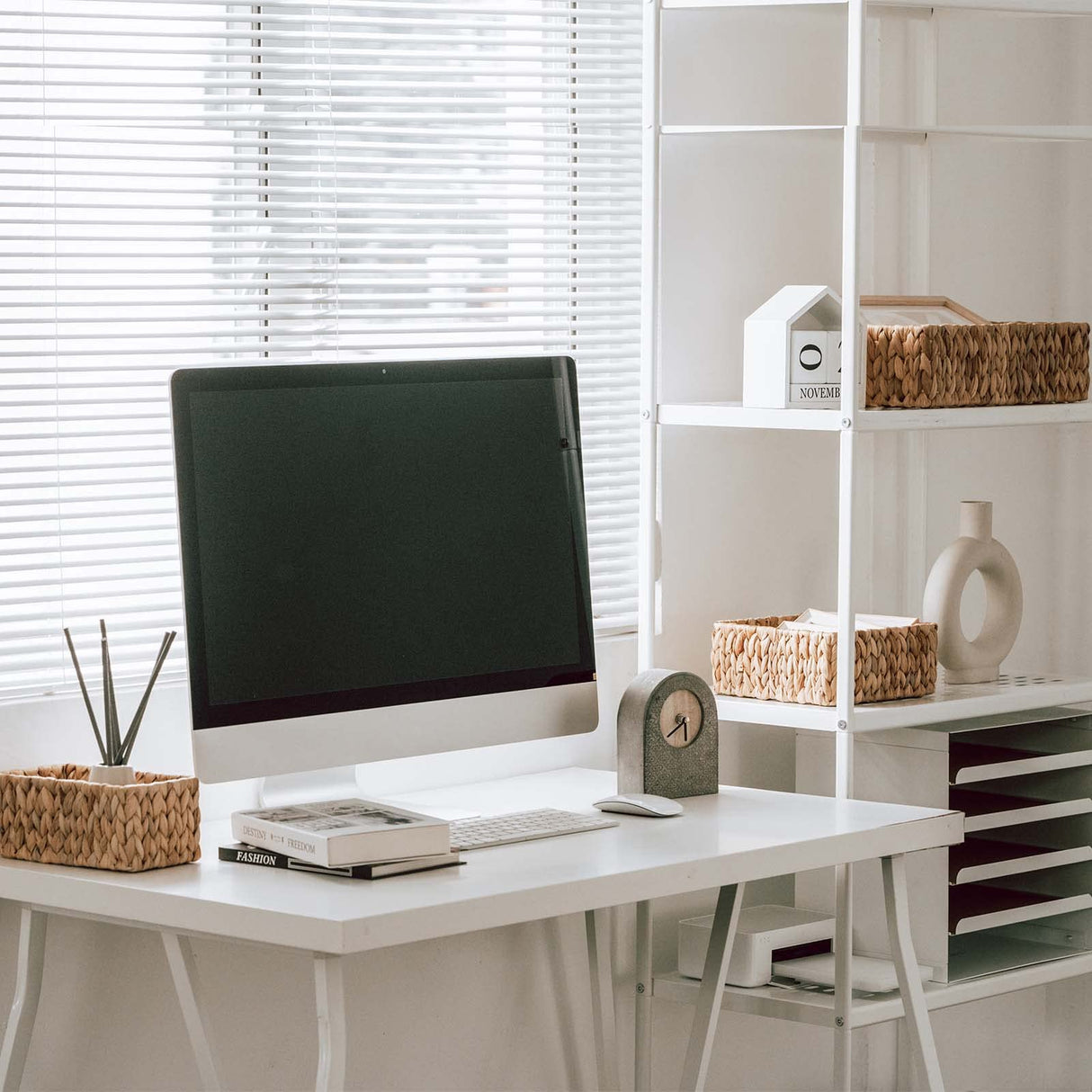FairyHaus Wicker Baskets for Organizing 3Pack, Large and Small Wicker Storage Baskets Set, Hand Woven Baskets for Storage, Natural Water Hyacinth Storage Baskets for Pantry Shelf FairyHaus