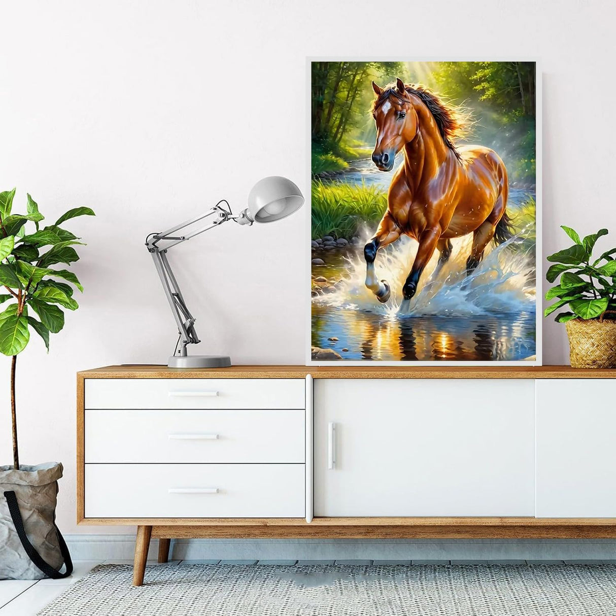 mrpwnle Horse Diamond Painting Kits for Adults - Horse Diamond Art Kits for Adults Beginners, 5D Round Full Drill Crafts Gem Art Painting Kits for Home Decor Gifts12x16 inch mrpwnle