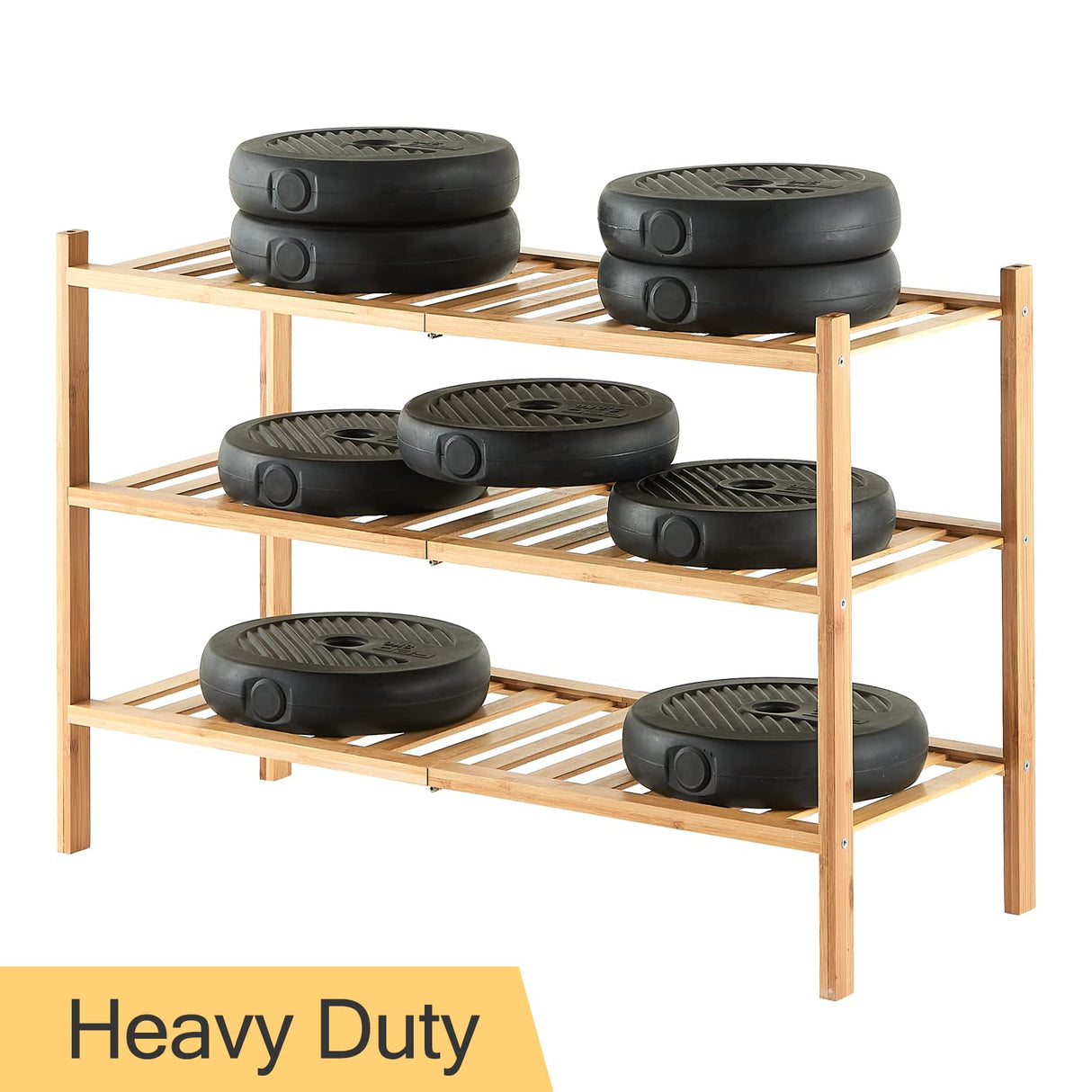 4-Tier Bamboo Shoe Rack for Entryway, Stackable | Heavy Duty | Multi-Function, Free Standing Shoe Racks for Bedroom Hallway Closet Furshus