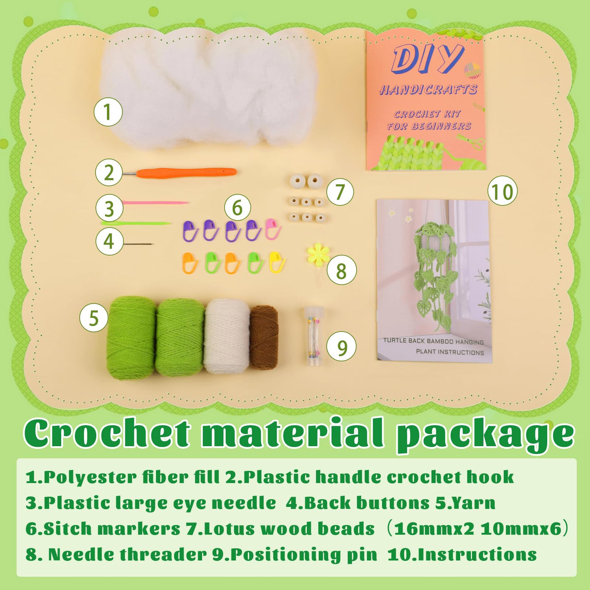 Kogyxe Beginners Crochet Kit, Amigurumi Crochet Starter Kits w Step-by-Step Video Tutorials, Hanging Potted Plants Knitting Starter Pack for Beginners Decoration, Plants Family (40%+ Yarn) Kogyxe