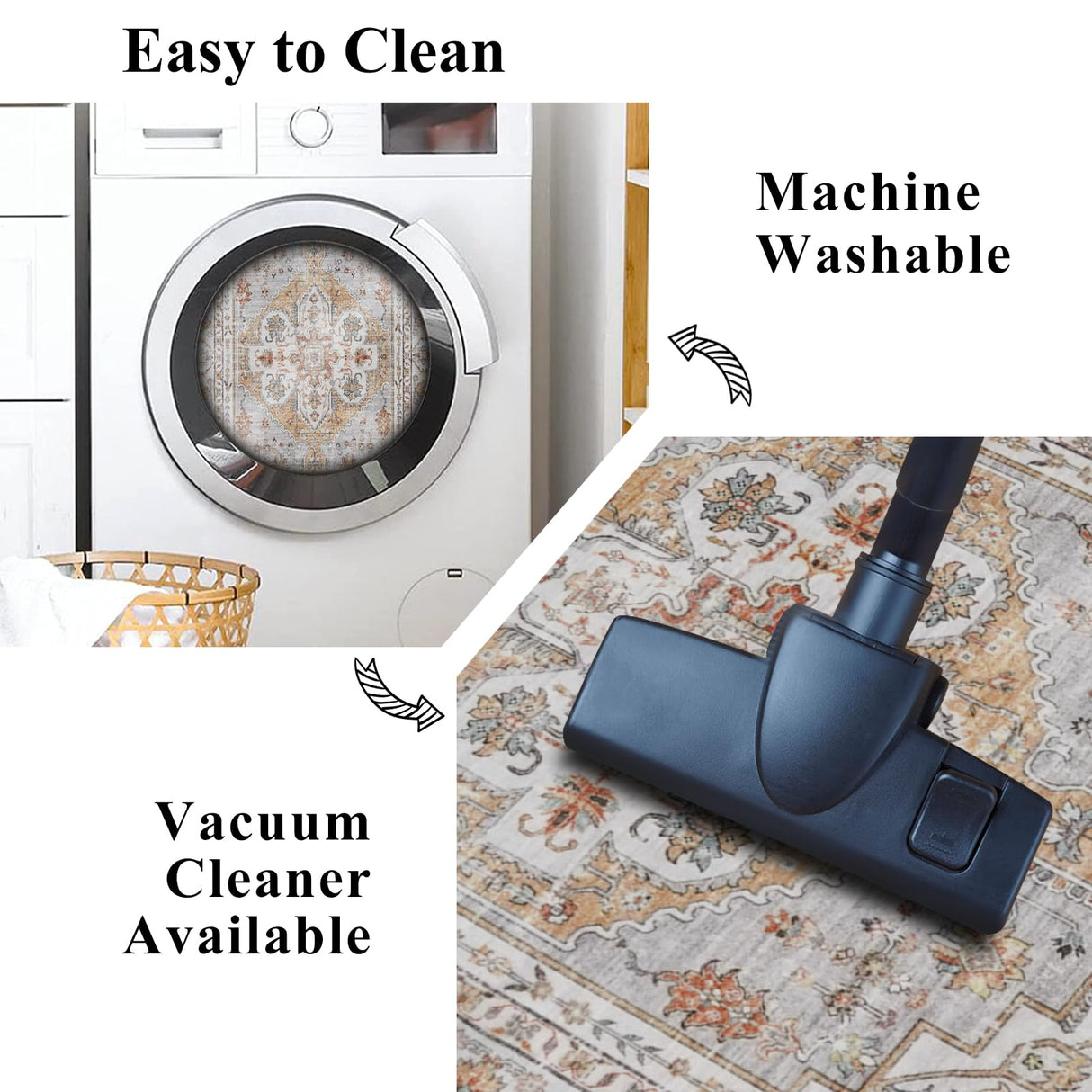 Washable Hallway Runner Rug 2x3: Non Slip Runner Rugs with Rubber Backing Soft Kitchen Rug Farmhouse Distressed Carpet Runner for Living Room Bedroom Bathroom (Turmeric/Grey, 2X3) TOPRUUG