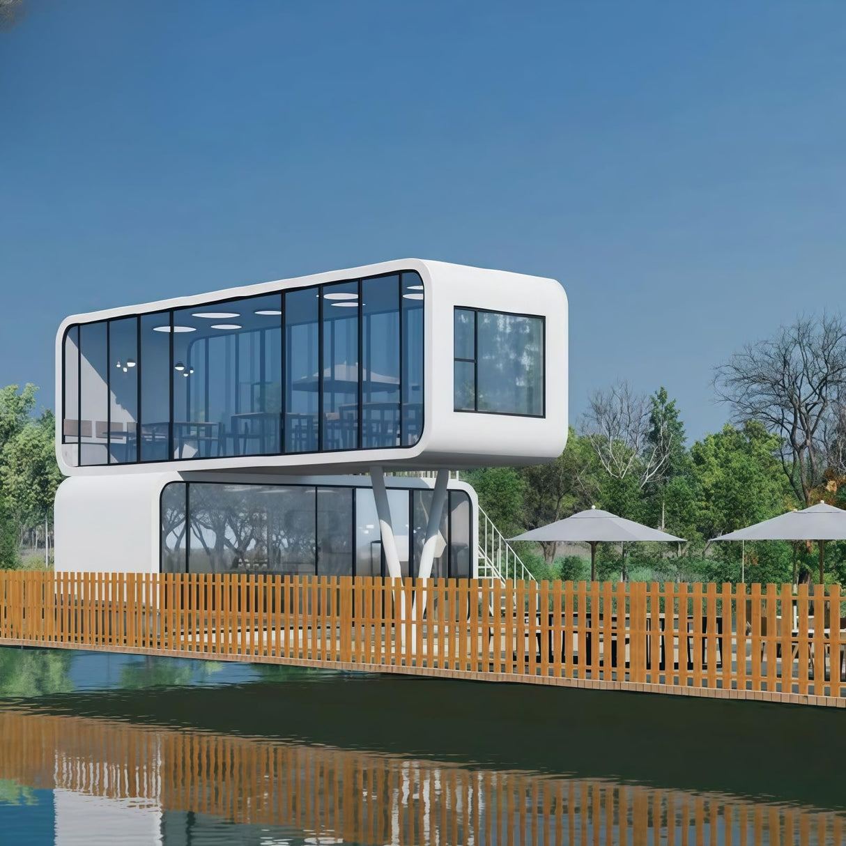 Apple Cabin House, Tiny Houses, Prefab Homes, Luxury Modern House, Equipped with Bedroom, Bathroom and Kitchen, Prefabricated Container House Designed Specifically, Expandable Container House Generic