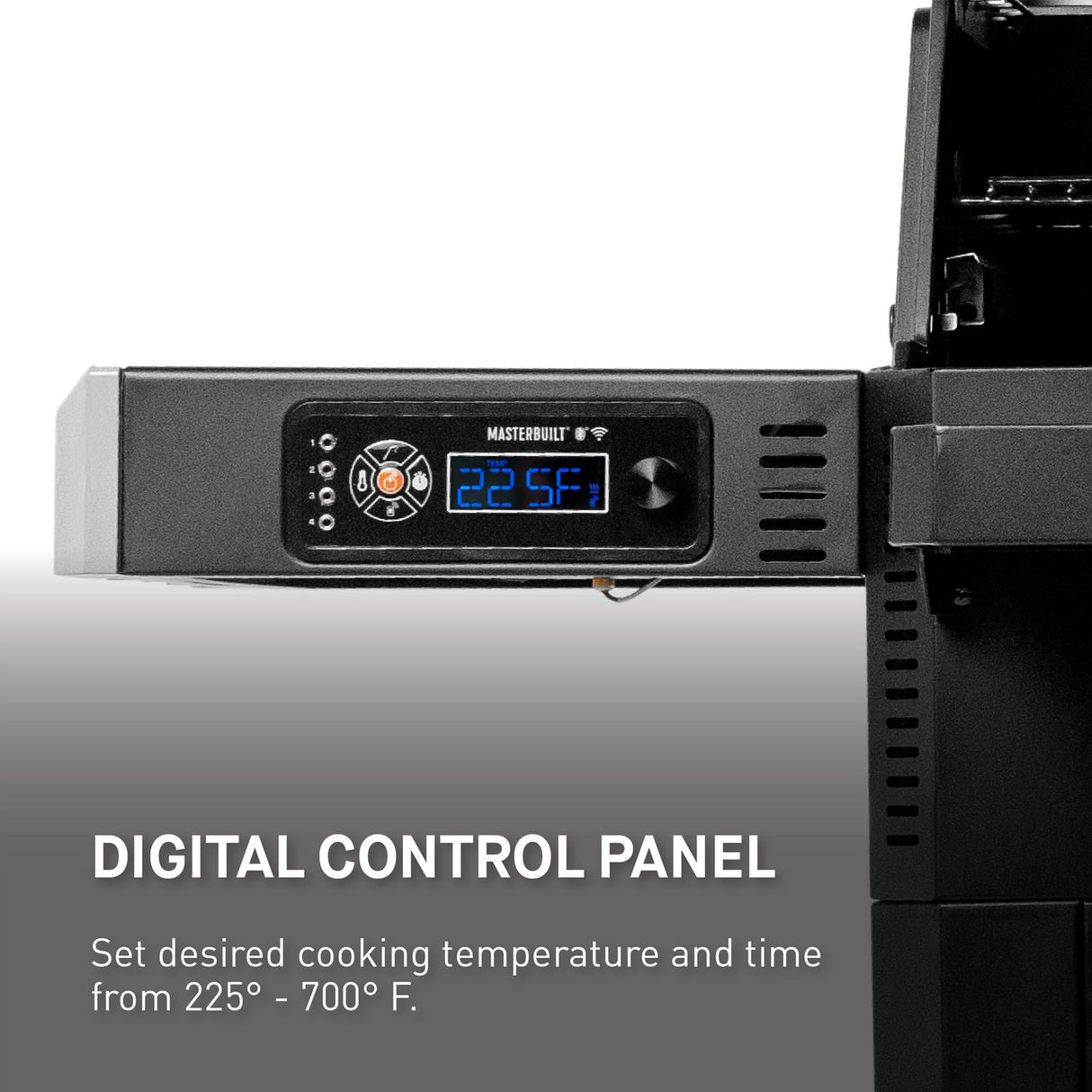 Masterbuilt® Gravity Series® 600 Digital Charcoal Grill and Smoker,WiFi Technology, GravityFed™ Charcoal Hopper, 600 Cooking Sq. Inches, Reversible Smoke&Sear Cast Iron Grates, Black, Model MB20041023 Masterbuilt