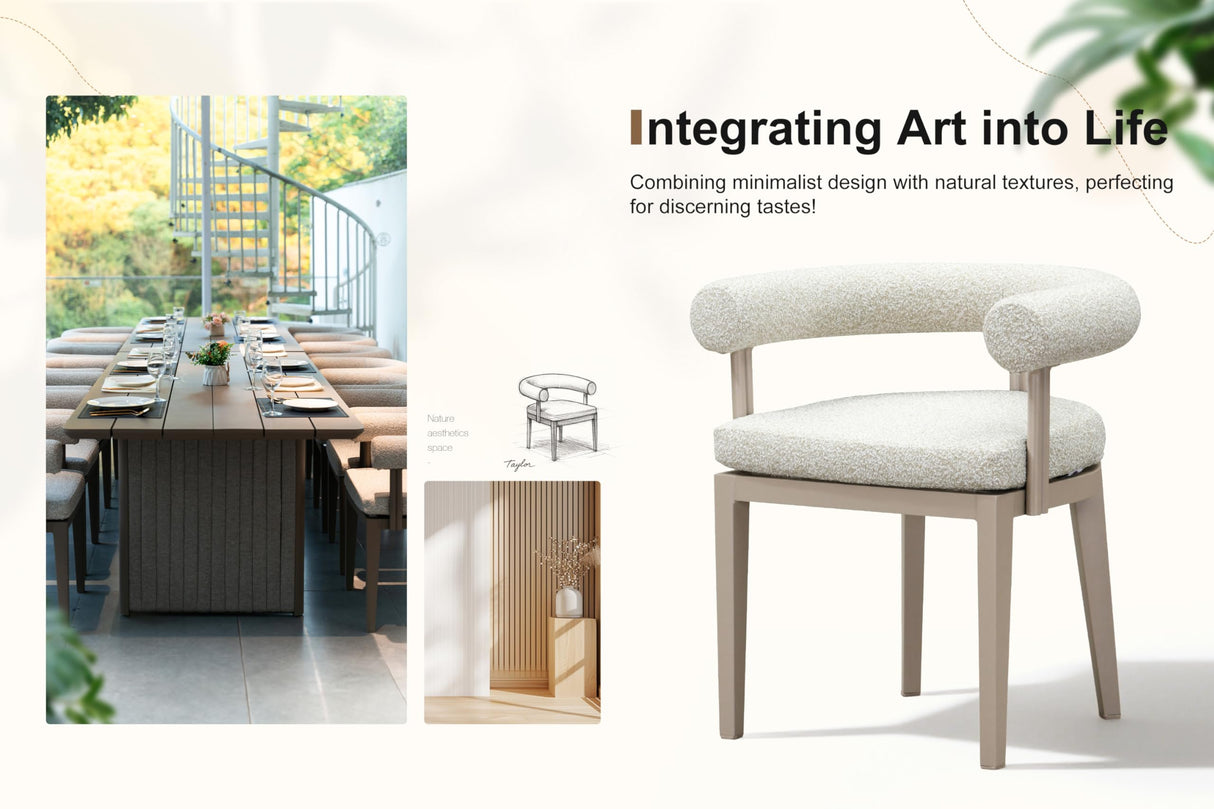 PURPLE LEAF Patio Dining Set 15 Pieces Luxury Modern Conversation Set Aluminum Large Rectangle Dining Table and Chairs with Olefin Cushion Outdoor Furniture Set for Garden Porch Deck Backyard PURPLE LEAF