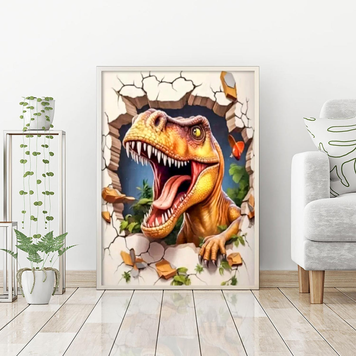 BOHADIY Dinosaur Diamond Art Painting Kits for Adults, Full Drill Diamond Dots Paintings for Beginners, Round 5D Paint with Diamonds Pictures Gem Art Painting Kits DIY Crafts Kits 12x16inch BOHADIY