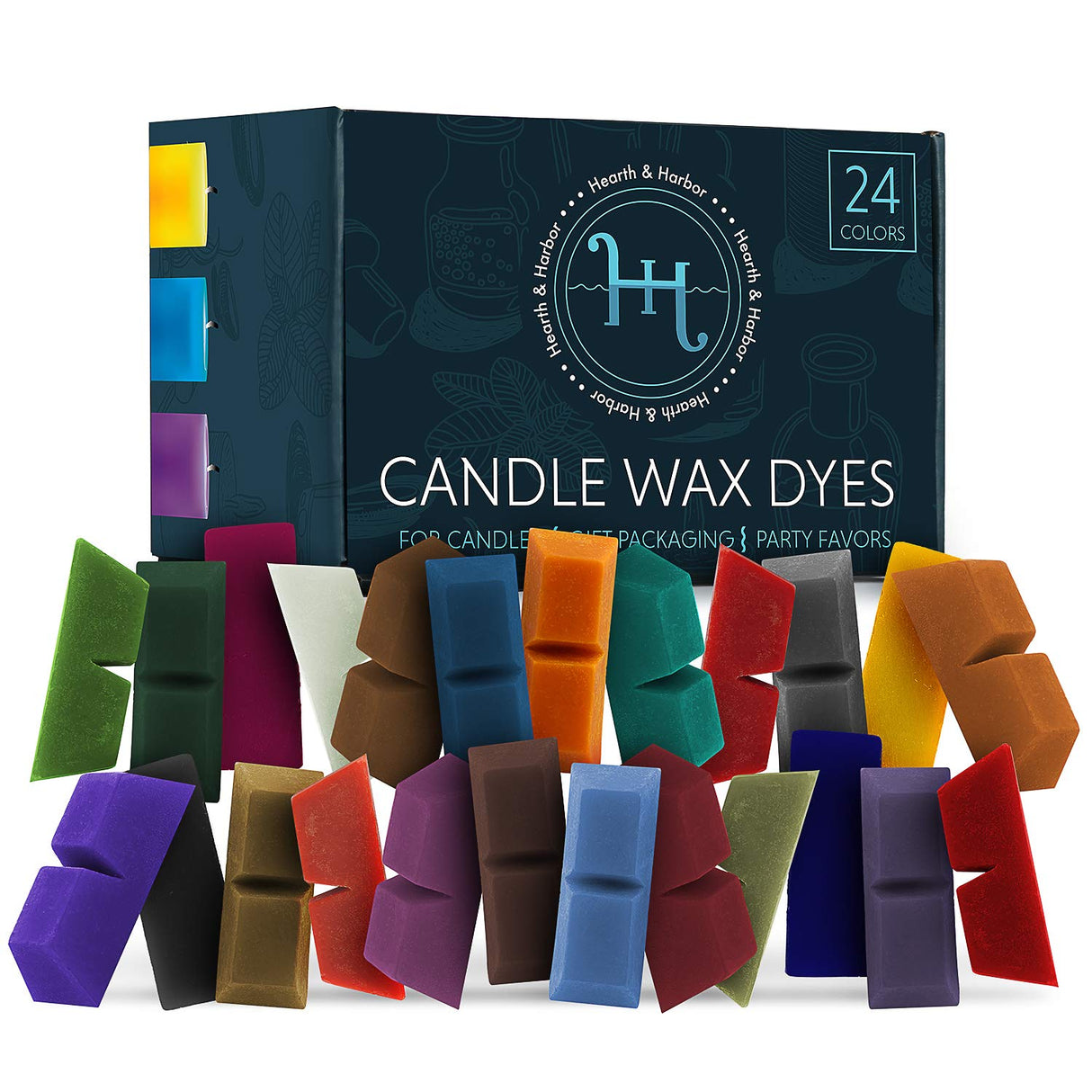 Hearth & Harbor Candle Dye 24 Colors, Nontoxic, Soy Wax Dye Blocks Hearth & Harbor