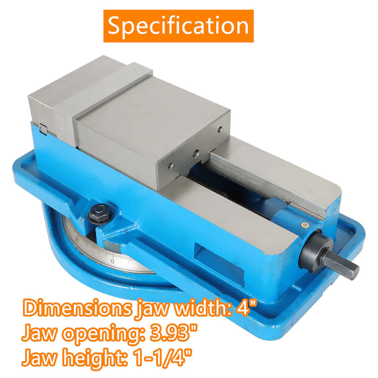 waltyotur 4 x 4-1/8 Precision Mill Vise Anti-Jaw Lifting W/Swivel Base, Lockdown CNC Milling Machine Vise With Base Clamp Vise for Milling Shaping waltyotur