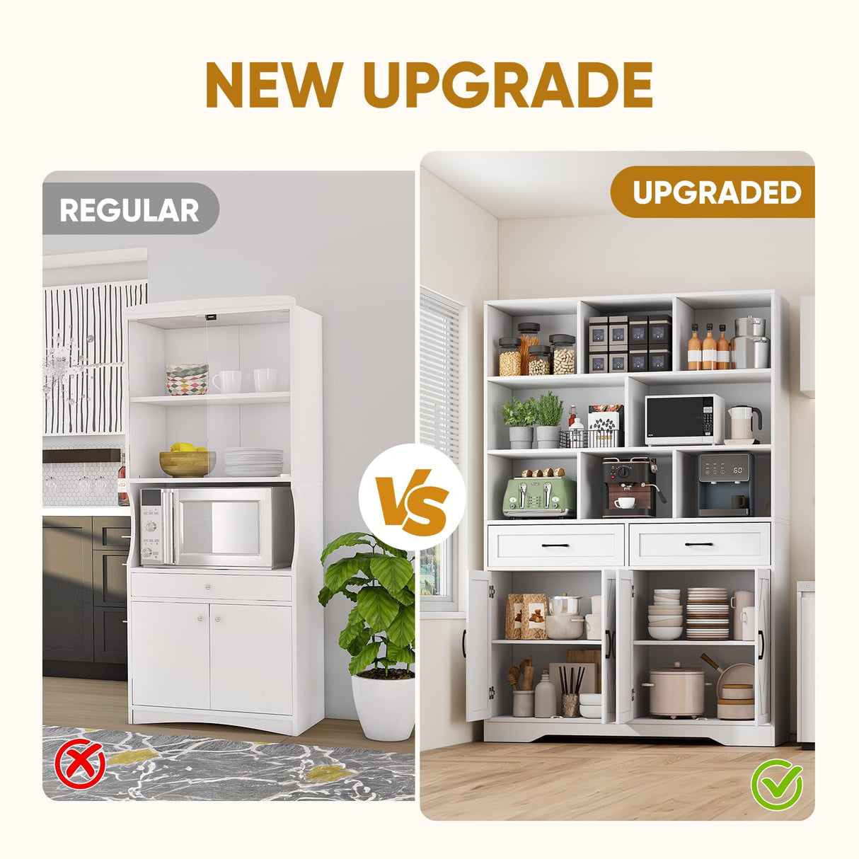 Wanttii Large Bookshelves and Bookcase with Doors, 8-Tier Wooden Bookshelves with Cabinet Doors, Tall Storage Cabinet for Home Office, Living Room, Bedroom (Industrial White) Wanttii