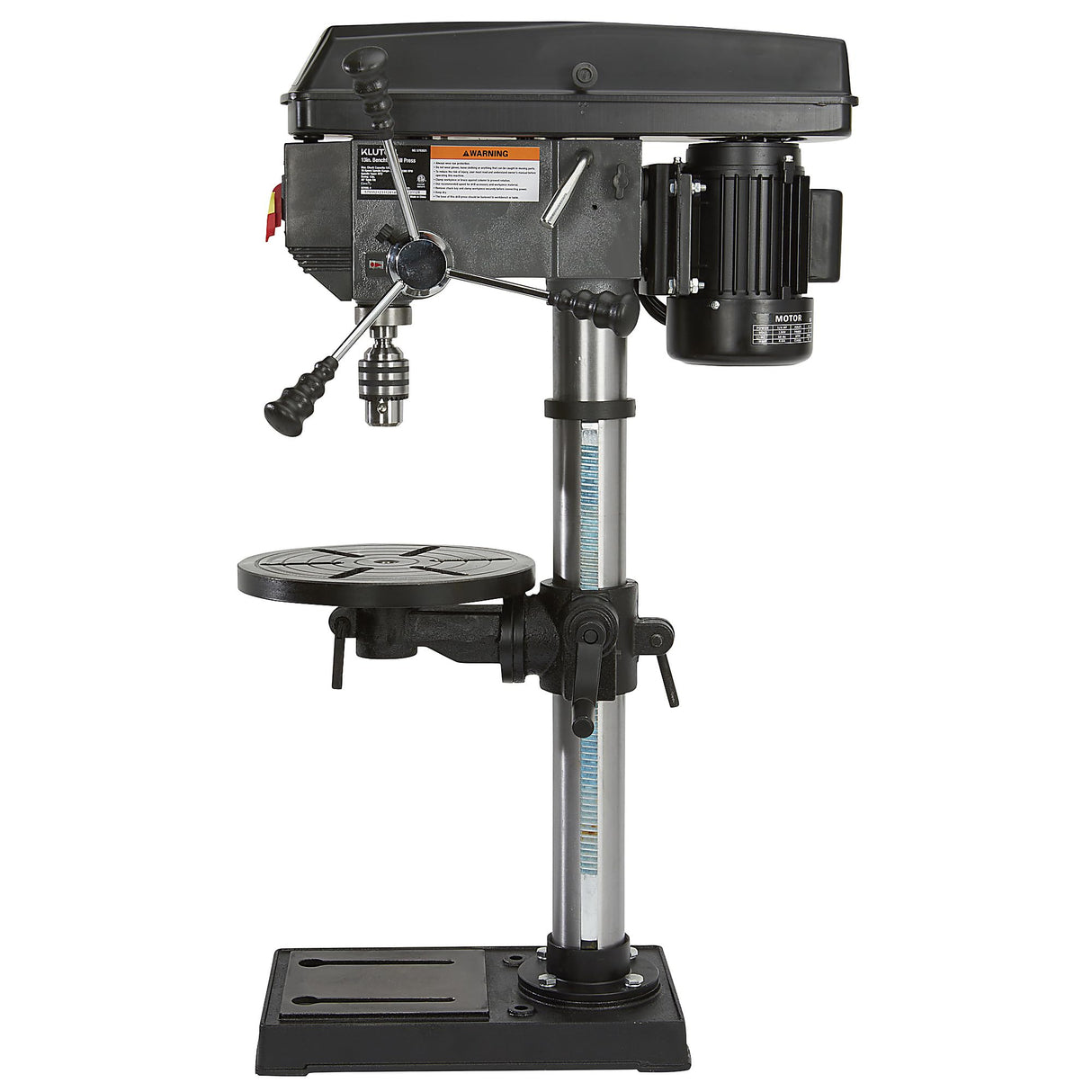 Klutch 13in. Benchtop Drill Press, 3/4 HP, 120 Volts, 5/8in. Chuck w/1in. Drilling Capacity, 45° Table Tilt Klutch