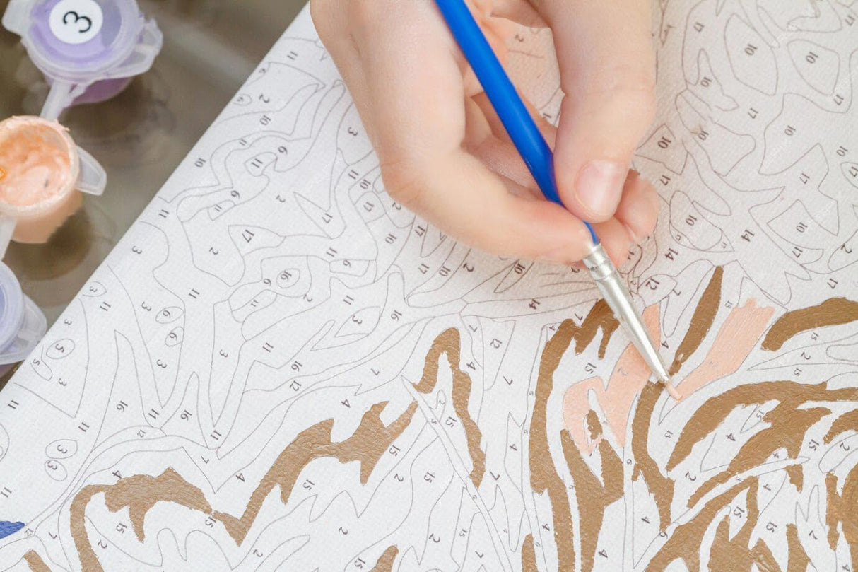 Amzdiyfun 4 Pack Fruits Paint by Numbers Kit, Easy Acrylic Art Number Painting for Beginners, DIY Adults Paint by Numbers Kit on Canvas for Home Wall Decor, 7.8x7.8Inch Amzdiyfun