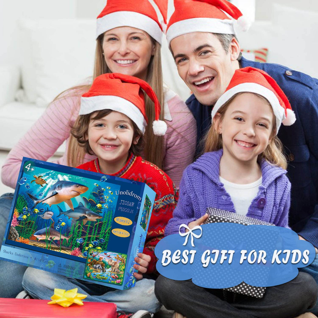 Puzzles for Kids Ages 4-8 – 2 x 60 Pieces Puzzles for Kids Ages 3-5 6-8 – Toy for Learning Ocean & Forest Animals – Educational Toys for Boy and Girl (2 Packs) Unolidrom