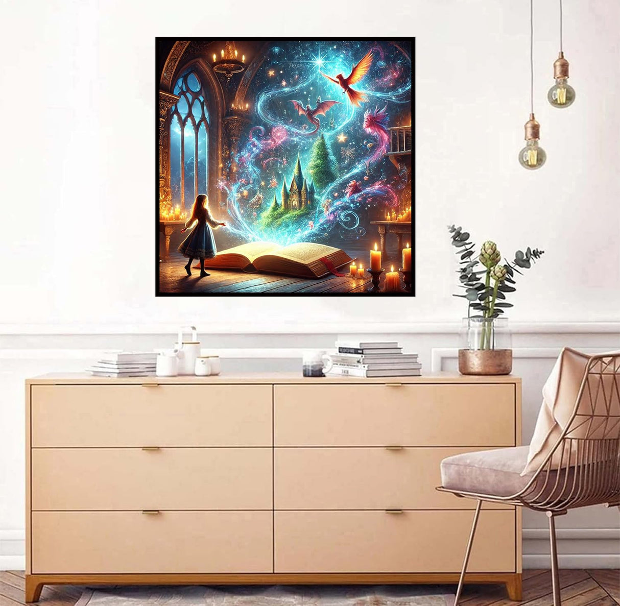 Axquilon Magic Book Diamond Art Kits for Adults - Diamond Painting Kits for Adults, DIY 5D Full Drill Gem Art for Home Wall Decor 14x14 inch Axquilon