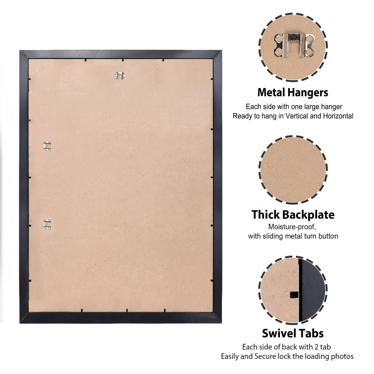 Annecy 19.25x26.75 Picture Frame Black(1 Pack), 19.25 x 26.75 Picture Frame for Wall Decoration, Classic Black Minimalist Style Suitable for Decorating Houses, Offices, Hotels Annecy