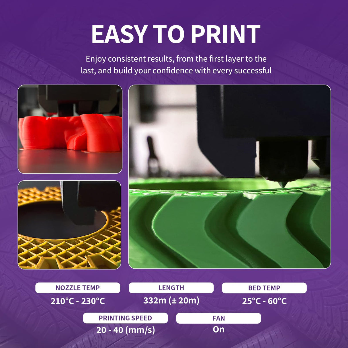 OVERTURE TPU Filament 1.75mm Flexible TPU Roll, 95A Soft 3D Printer Filament, 1kg Spool (2.2 lbs), Dimensional Accuracy +/- 0.02 mm (TPU Black) OVERTURE