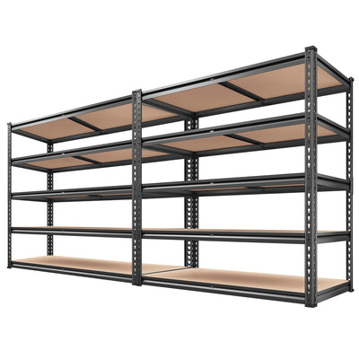 REIBII 2000LBS Garage Shelving Heavy Duty 72''H Storage Shelves 5 Tier Heavy Duty Shelving, Adjustable Metal Shelves for Garage Pantry Closet Kitchen Basement 35.5" W x72 H x 15.8" D, 2 Pack
